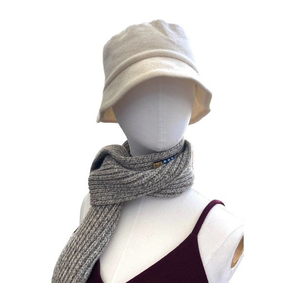 Banana Republic Wool Bucket Hat Lambswool Ivory Packable One Size - Picture 2 of 5